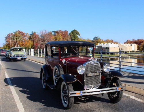Vintage cars seen at Historic Winton